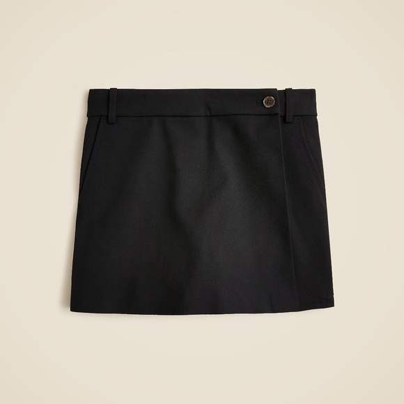 NWT!! J. CREW Wrap Front Skort Bi-Stretch Cotton Blend Black Shorts Skirt Size 0 - Picture 12 of 16